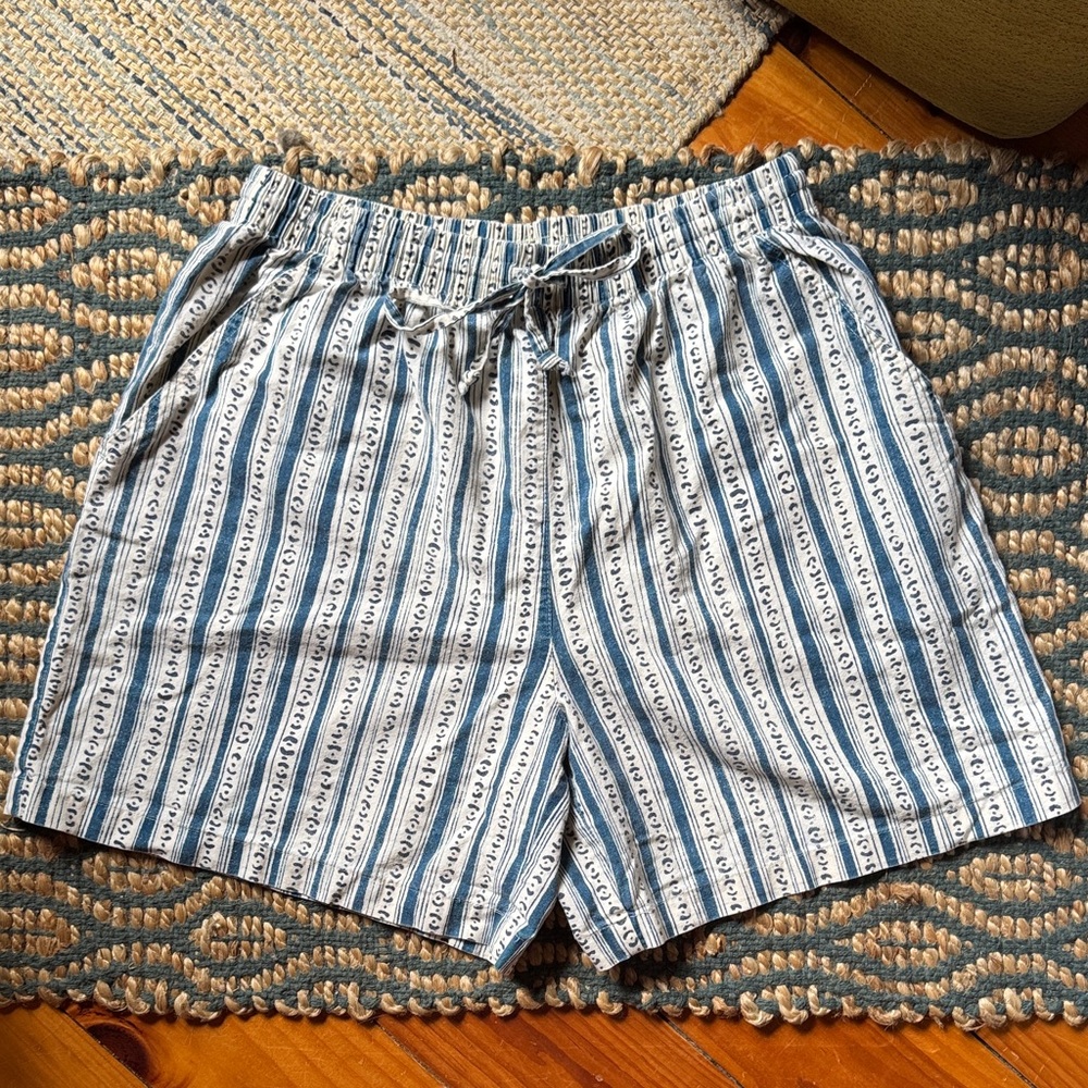 Erika Blue and White Striped Women's baggy Shorts